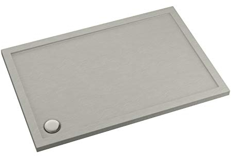 Sellon24® Duschkar stenutseende kvadrat fyrkant fyrcirkel duschkar cement steneffekt (90 x 100 x 4,5)