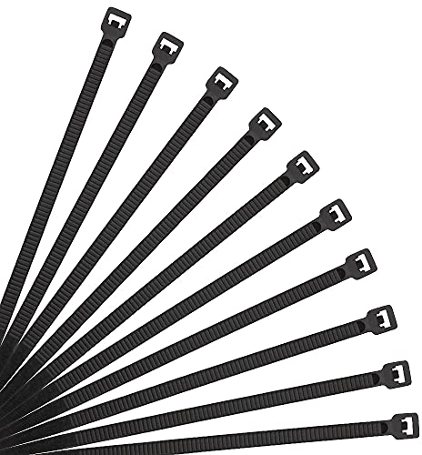 XINGO Black Cable Ties Pack of 500, 300mm x 3.6mm,Premium Nylon Durable Zip Ties, Self-Locking UV Resistant Nylon Plastic Wire Ties for Indoor and Outdoor