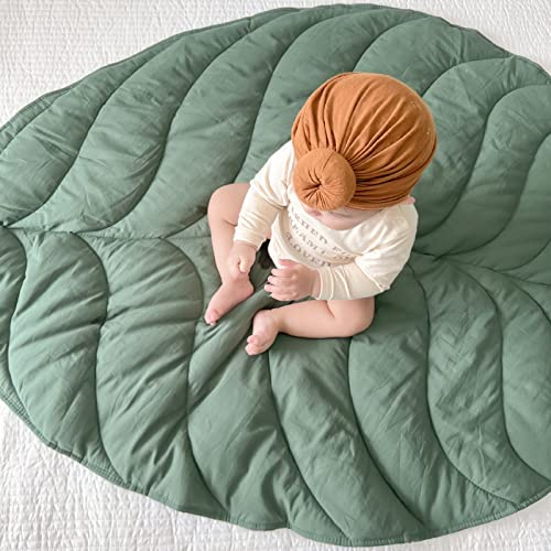 SOONHUA Alfombra de bebé para dormir, manta de gateo, forma de hoja, algodón, para decoración de habitación, cojín