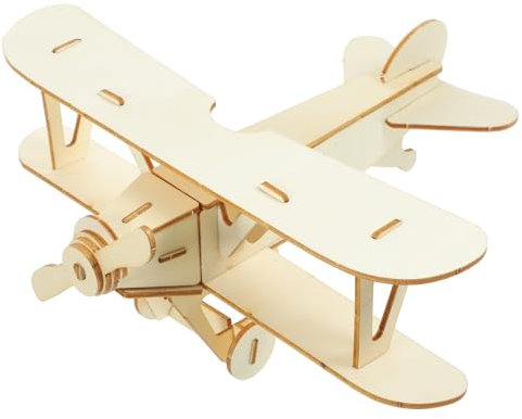TOYANDONA Wooden DIY Crafts Plane, Mini Assemble Painting Airplane Model Toys Wood 3d Puzzles Construction Kits For Kids School Craft Decor Projects Wooden Toy