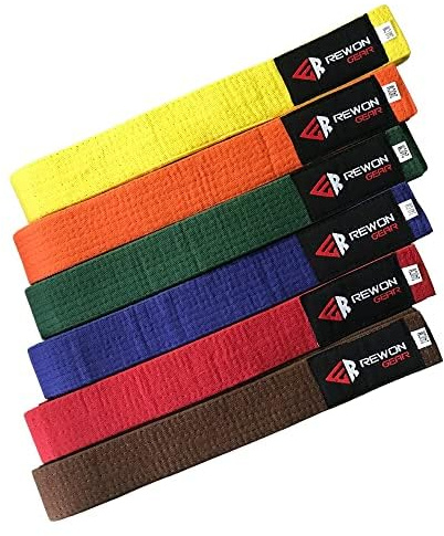 Rewon Gear Karate kampsport och Taekwondo-bälte (gul, 3/260 cm)