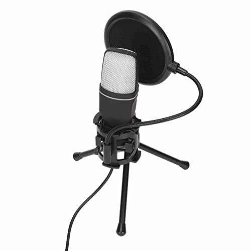 USB-spelmikrofon för PC, RGB-kondensatormikrofon med Popfilter, Justerbart Stativ, 9 Ljuslägen, Bordsdatormikrofonsats för Streaming, Podcaster, Videor