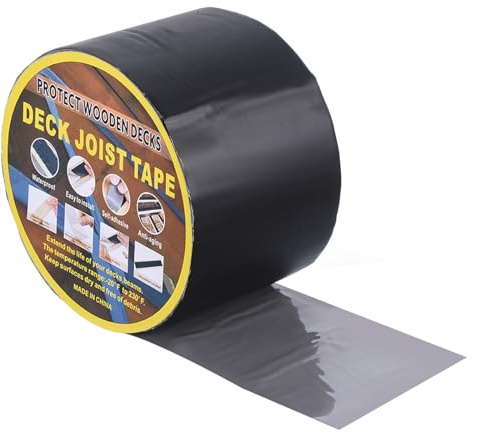 sourcing map Deck Joist Tape 10CM x 15.2M, Butyl Joist Tape for Decking, Deck Joist Flashing Tape for Wood Joists Beams