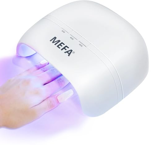 MEFA 168W Uv Lampe für Gelnägel, Uv Lampe Nägel mit 21 Stück Lampenperlen, 3 Timern Nageltrockner für Smart Sensor für Finger/Zehennagel und Uv Nagellack,Shellac, Gelnägel für Anfänger Salon