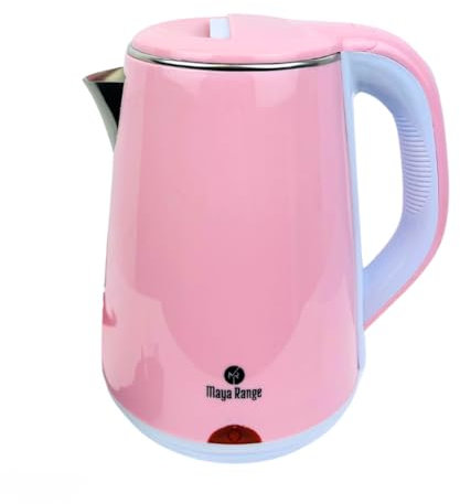 Maya Range 1.8L Cordless Electric Kettle 2200W Fast Boil with Anti-Scale Filter, Push and Pull Lid, Stainless Steel Interior, Auto Shut Off Safety and Boil Dry Protection Marshmallow Pink