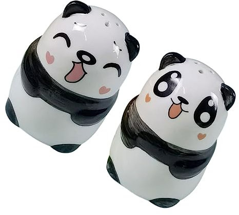 SHOWERORO Juego de Tarros de Cerámica para Condimentos con Forma de Panda Recipientes para Almacenar Condimentos