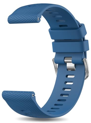 YLK 18mm 20mm 22mm Bracelet de Montre en Silicone, Souple Bracelet de Replacement en Dégagement Rapide avec Boucle en Même Couleur Homme Femme