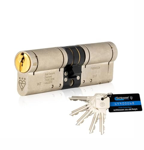 3 Star Kitemarked Euro Cylinder Lock 50EX/50 (100mm) in Dual Finish, British Standard TS007 Anti-Snap Barrel Lock.