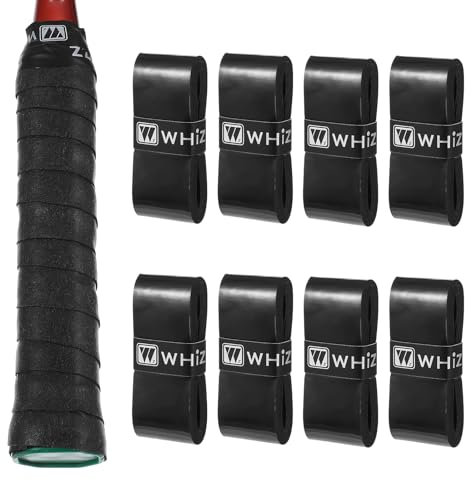 AOZUO 8 Stück Griffband Tennisschläger, Selbstklebend Federballschläger Rutschfestes Anti Schweiß Saugfähiges Tennis Griffband für TennisschläGer Badminton SchläGer Golfstange(Schwarz)