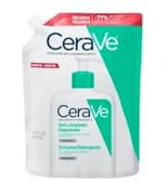 CeraVe Recambio de Gel Limpiador Espumoso, Para Piel Normal a Grasa, Elimina Exceso de Sebo, Enriquecido con Ceramidas Esenciales, Niacinamida y Ácido Hialurónico, Apto para Rostro y Cuerpo, 473 ml