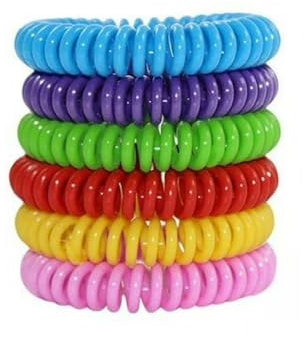 Bracelet Spirale Citronnelle Anti-Moustique Taille Unique pour Enfants et Adultes - Couleurs Aléatoires