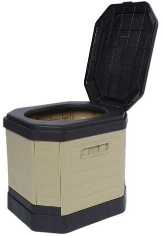 Fyrdyn Inodoro Portátil para Camping | Inodoro Plegable Con Cubo,Baño Exterior Para Autocaravana Camping Senderismo Supervivencia Viajes