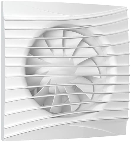 Vlano Badlüfter ONDA 100/125 TH Abluftlüfter mit Feuchtigkeitssensor, Lichtsensor, Nachlauf, Rückschlagklappe, Weiß, 100mm, 125 mm, Hygro, Timer, Lichtsensor (100 mm)