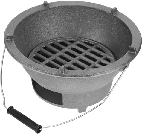 Mothnur Estufa De CarbóN De Hierro Fundido PortáTil Para Barbacoa Mini Parrilla De Sobremesa Multifuncional Para Camping Y Cocina Interior Accesorios De Barbacoa Al Aire Libre