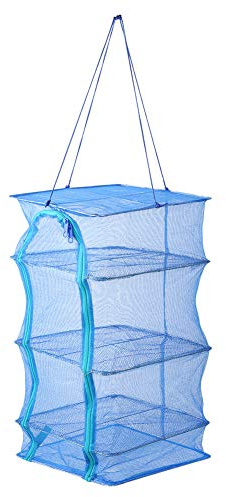 Qqmora Collapsible Mesh Drying Rack Net Sunproof Durable Dry Food Storage Bag Wide Range Use Fish Vegetables (35CM)