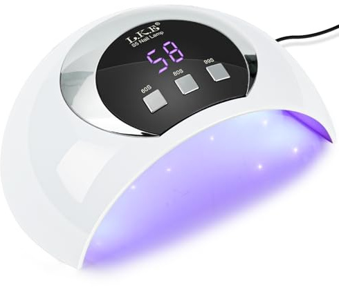 54W UV LED Nail Lamp for Gel Nails, Portable Nail Dryer with Low Heat Mode, 3 Timer Settings & Auto Sensor, LCD Display, USB Powered for Home DIY Manicure
