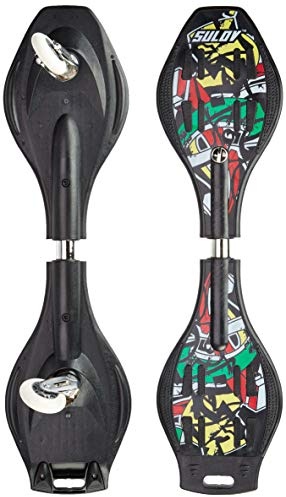 SULOV Snakeboard-5 Dream Wave Board, Unisex-Jugend, Einheitsgröße, Schwarz/Gelb