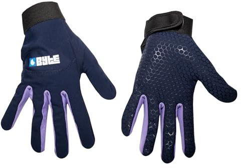 BYTE SKIN HOCKEY GLOVES NAVY PURPLE (EXTRA SMALL)