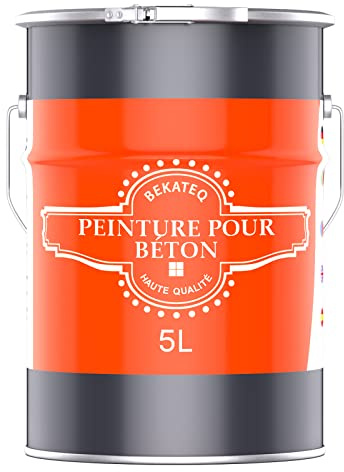 BEKATEQ LS-470 Peinture pour béton Gris clair 5L I Peinture sol pour extérieur et intérieur I Vernis du béton et revêtement de sol résistant à l'abrasion pour atelier, cave, piscine, industrie