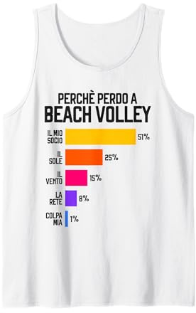 Idea Pallavolo Simpatica per Pallavolista Canotta Beach Volley Divertente S Senza Maniche Bianca