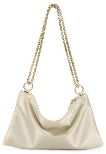Jywmsc Sac de Satin Sac de Soirée Étincelante Pochette Sac de Main Sac d'épaule pour Fête Prom Club Mariage