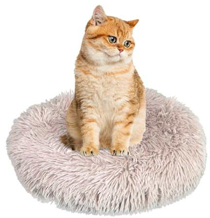 DEFACTO Hundebett, Hundekissen in Leinenoptik, Hundekorb, erhöhte Ränder, rutschfeste Unterseite Dia (Beige, Gr.S - 50 cm x 50 cm)