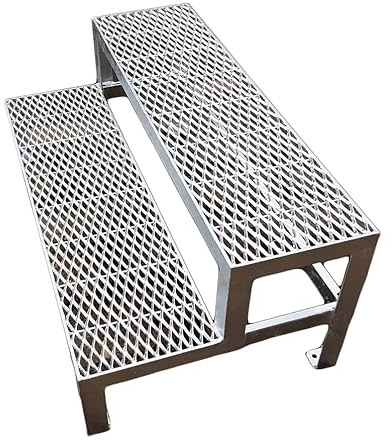 2 Stufen Stahltreppe Außentreppe Freistehend Breite 80 cm Höhe 40 cm verzinkt