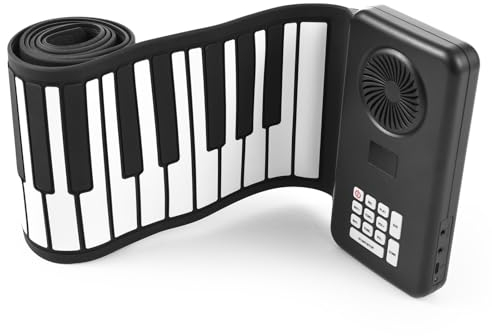 Rollpiano 88 Tasten Roll Up Piano Musik-Tastatur Klavier Unterstützt MIDI, Faltbar Pädagogische Elektronische Digitale Musik Klaviertastatur für Kinder Erwachsene Anfänger Geschenk