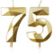 Yiran Velas de cumpleaños con números 75 – 5 cm, color dorado, velas para cumpleaños, decoración de tartas y tartas, decoración de cumpleaños
