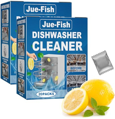 40 pastiglie per la pulizia della lavastoviglie, detergente per lavastoviglie, con formula per una pulizia profonda, rimuove residui, grasso e odori sgradevoli