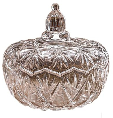 Stgbcst Barattolo per caramelle in vetro con coperchio, contenitore per caramelle vintage con coperchio per feste, decorazioni in cucina, biscotti e caramelle (stile 1)