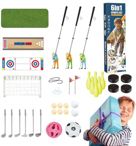 Celuicion Kids Golf Set, Golf Set Toy | 6-in-1-Golfschläger Set - Innen im Freien Ball Boys Mädchen Kit Spielzeug Sportprodukte