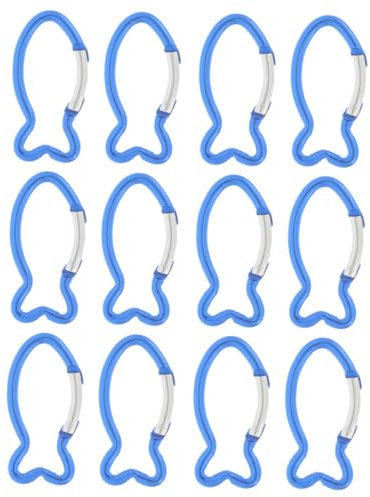 NAMOARLY 12pcs Fish Shape Buckles Carabiner Hooks for Outdoor Climbing Survival Gear Heavy Duty Buckles