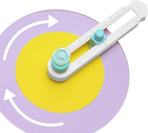 Coupeur De Papier Circulaire Portable Rotatif,Papier Coupe Cercle Réglable,Couteau De Coupe Rond En Plastique,Cutter Rotatif Decoupe Papier,Diamètre Réglable 2-20 Cm Pour Une DéCoupe Simple Et Rapide