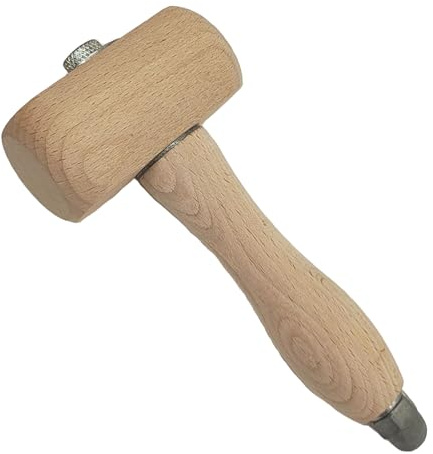 MIAO YUAN Carving Mallet with Wooden Handle, T-shaped Beech Wood Hammer for Handmade Leather Goods, DIY Tool for Carpentry, Furniture Leather Carving