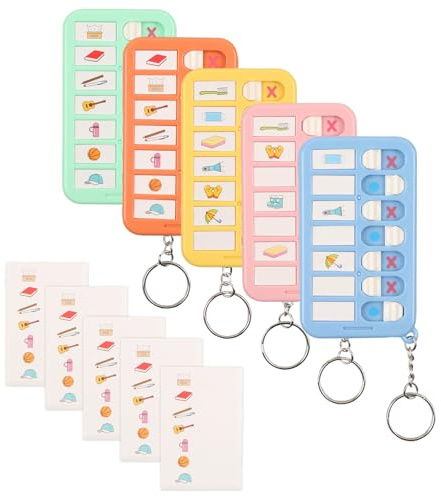 5 tablas rutina infantil para hacer listas infantiles con deslizadores flexibles y anillo de portabilidad planificación infantil, rutina para tareas domésticas y estudios