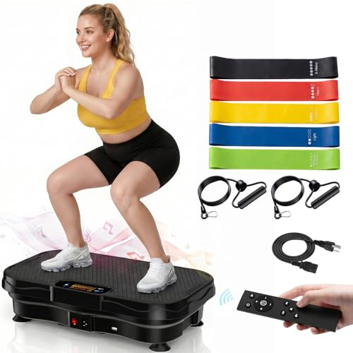 Furaso Pedana vibrante con piastra vibrante, 200 livelli di velocità, per allenamento completo del corpo, Bluetooth, per drenaggio linfatico, perdita di peso, fitness, capacità 204 kg, per palestra