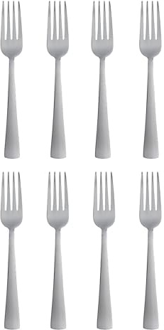 Oneida Zinc Everyday Flatware Dinner Forks, Set of 8, 18/0 Stainless Steel, Silverware Set, 1.4 x 3.75 x 8.5 inches