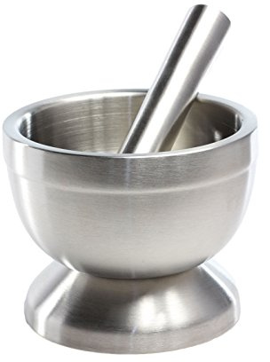 GOLDBEARUK Pestle and Mortar set stainless steel Large (11.6cm)