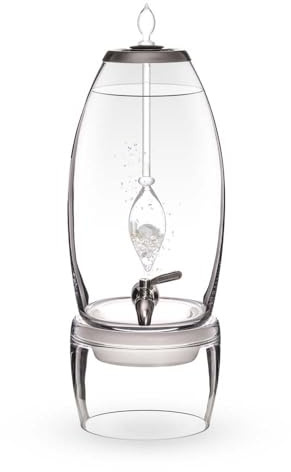 VitaJuwel Grande Water Dispenser Set with Gemstone Vial LUNA (moonstone - clear quartz) – glass, 7 litres