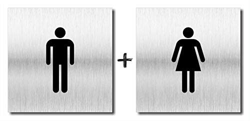 Türschild WC Schild Damen + Herren UV Druck 12 x 12cm - 3mm Aluverbund - Made in Germany Art.Nr. 2140