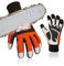 Vgo... Chainsaw Gloves 12-Layer Protection on Left Hand, Safety Forestry Work Gloves with Touchscreen in Goat Leather(M,1Pair)