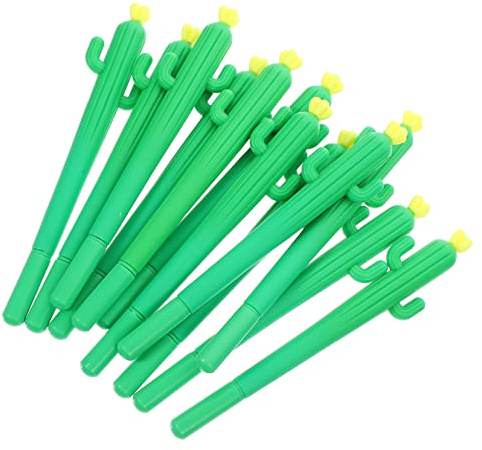 STOBOK 12piezas Bolígrafos De Gel Cactus Para Estudiantes Escritura Creativa y Decorativa Tinta De Agua Diseño Divertido Papelería Escolar y Oficina