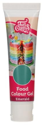 FunCakes Food Colour Gel Émeraude: Colorant Alimentaire Gel Concentré pour le Fondant, la Pâte d'Amande, la Crème. Dosage Simple et Facile. Créer des Couleurs Vives. Halal. 30 g