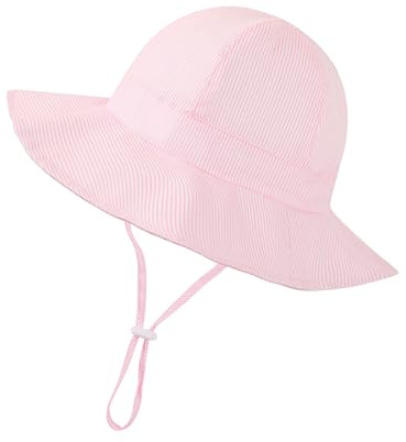 YAMEIZE Baby Sun Hat Boys Girls - Adjustable Wide Brim Toddler Bucket Hat UPF 50+ Sun Protection Hat Beach Holiday Summer Essentials