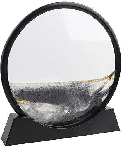 Naroote Art du Sable, Art du Sable Mobile, Sable Coulant, Sablier 3D, Art Cinétique avec Un Travail Exquis pour la Décoration (12 Pouces Noir)