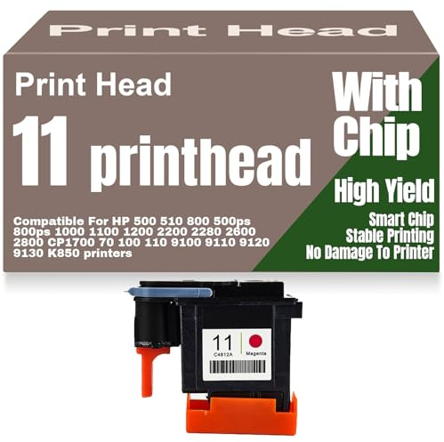 Per HP 11 Testina di stampa Nero Giallo Ciano Magenta C4810A C4811A C4812A C4813A per HP Designjet 500 510 800 500ps 800ps 1000 1100 1200 2200 2600 2800 70 100 110,11 Printhead-Magenta