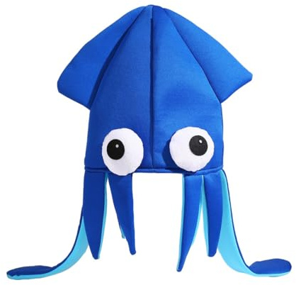 IRCKONCI Playful Squid Hat, Under The Sea Animal Headwear, Funny Hat for Children Adults Themed Parties, for Halloween Party, Novelty Events(Blue)