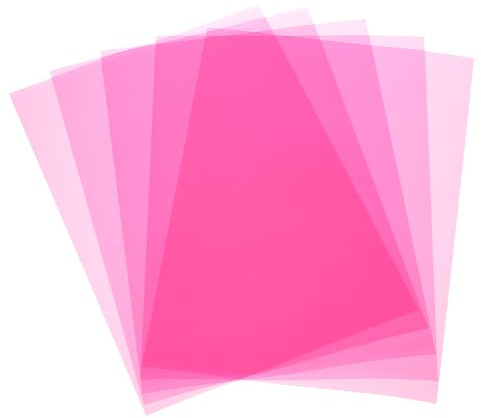 QUARKZMAN 5 stycken färgglada plastark A2 transparent film bärnstensfärgad korrigeringsgelfärg vattentätt ljusfilter 23,4 x 16,5 tum LED-ljusark (rosa)
