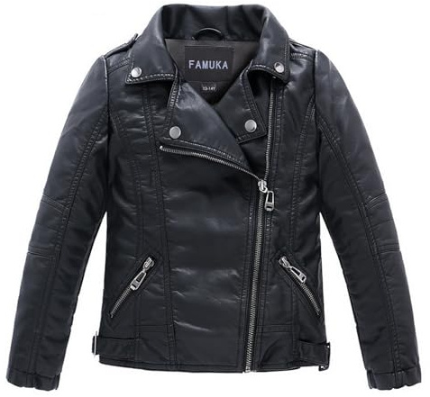 Bebone Children's Collar Motorcycle Leather Coat Boys Faux Leather Jacket (3-4T)
